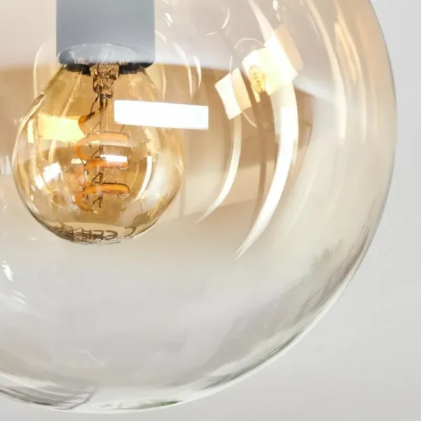 hofstein Gastor Plafonnier, Boule lumineuse 45 cm Ambre, Clair, 5 lumières* Lampes En Verre