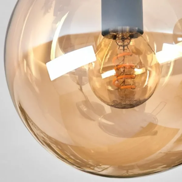 hofstein Gastor Plafonnier, Boule lumineuse Ambre, Fumé, 2 lumières* Lampes Modernes