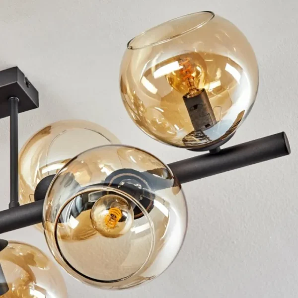 hofstein Gastor Plafonnier, Boule lumineuse Ambre, 8 lumières* Lampes En Verre