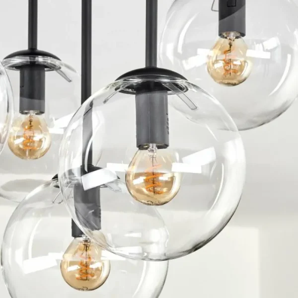 hofstein Gastor Plafonnier, Boule lumineuse 45 cm Clair, 5 lumières* Lampes En Verre