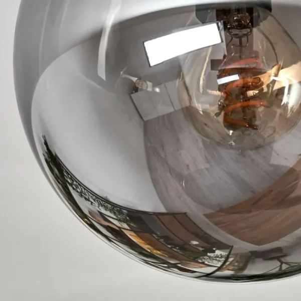 hofstein Gastor Plafonnier, Boule lumineuse Chrome, Fumé, 6 lumières* Lampes Modernes