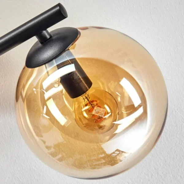 hofstein Gastor Plafonnier, Boule lumineuse Ambre, Fumé, 3 lumières* Lampes Modernes