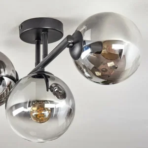 hofstein Gastor Plafonnier, Boule lumineuse Clair, Fumé, 3 lumières* Lampes Modernes