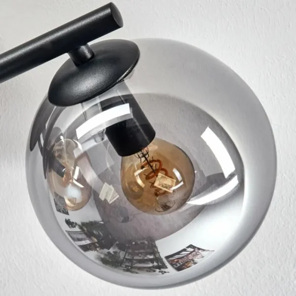 hofstein Gastor Plafonnier, Boule lumineuse Ambre, Fumé, 3 lumières* Lampes Modernes
