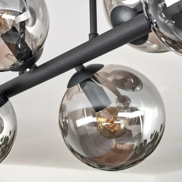 hofstein Gastor Plafonnier, Boule lumineuse Fumé, 6 lumières* Lampes Modernes