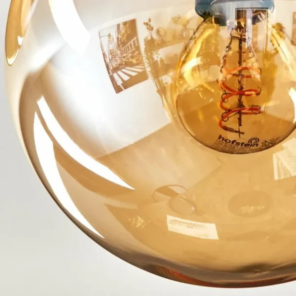 hofstein Gastor Plafonnier, Boule lumineuse Ambre, Clair, Fumé, 3 lumières* Lampes Modernes