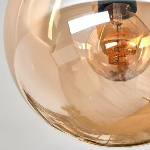 hofstein Gastor Plafonnier, Boule lumineuse Ambre, Fumé, 4 lumières* Lampes Modernes
