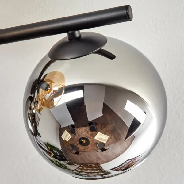 hofstein Gastor Plafonnier, Boule lumineuse Ambre, Chrome, Fumé, 5 lumières* Lampes Modernes