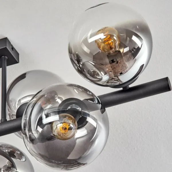 hofstein Gastor Plafonnier, Boule lumineuse Clair, Fumé, 8 lumières* Lampes Modernes