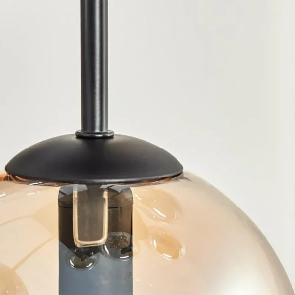 hofstein Gastor Plafonnier, Boule lumineuse Ambre, Fumé, 9 lumières* Lampes Modernes
