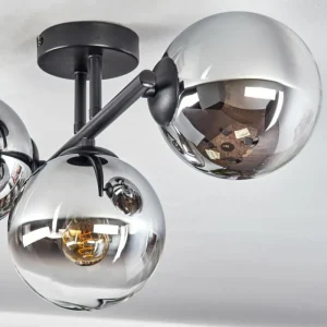 hofstein Gastor Plafonnier, Boule lumineuse Chrome, Clair, Fumé, 3 lumières* Lampes Modernes