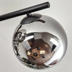 hofstein Gastor Plafonnier, Boule lumineuse Chrome, Fumé, 5 lumières* Lampes Modernes