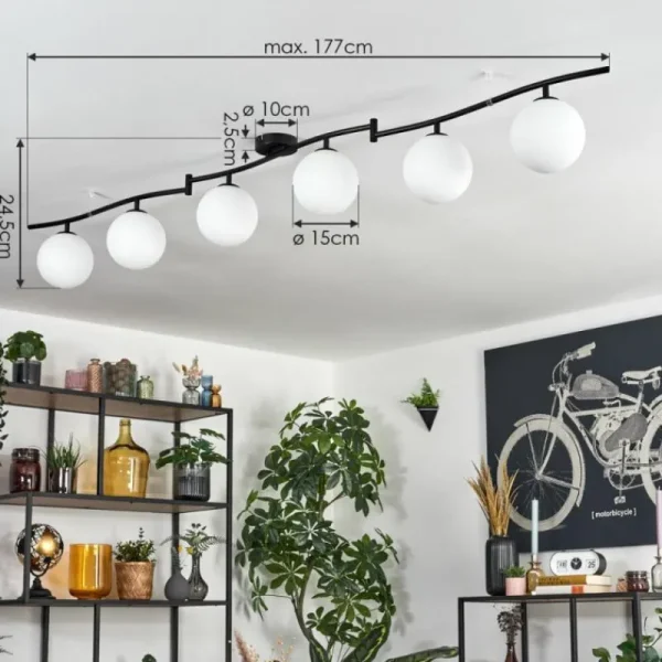 hofstein Gastor Plafonnier, Boule lumineuse Blanc, 6 lumières* Lampes En Verre