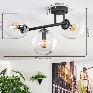 hofstein Gastor Plafonnier, Boule lumineuse Clair, 3 lumières* Lampes En Verre