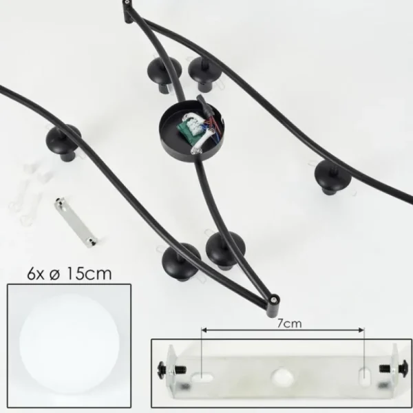hofstein Gastor Plafonnier, Boule lumineuse Blanc, 6 lumières* Lampes En Verre