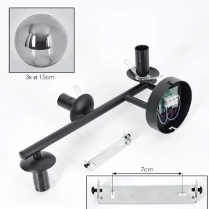 hofstein Gastor Plafonnier, Boule lumineuse Fumé, 3 lumières* Lampes Modernes