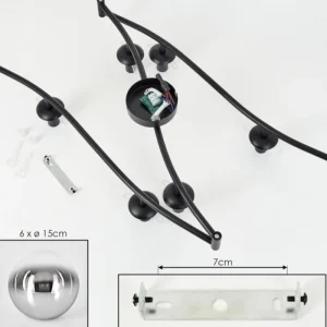 hofstein Gastor Plafonnier, Boule lumineuse Chrome, Clair, Fumé, 6 lumières* Lampes Modernes