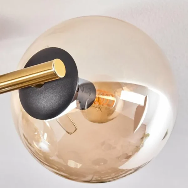 hofstein Gastor Plafonnier, Boule lumineuse 42 cm Or, Noir, 3 lumières* Lampes En Verre
