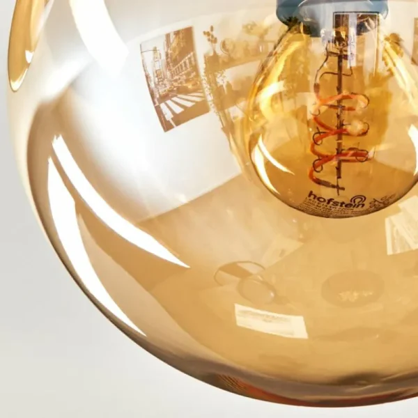 hofstein Gastor Plafonnier, Boule lumineuse Ambre, 3 lumières* Lampes En Verre
