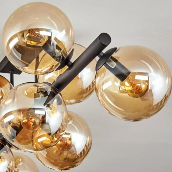 hofstein Gastor Plafonnier, Boule lumineuse Ambre, 10 lumières* Lampes En Verre