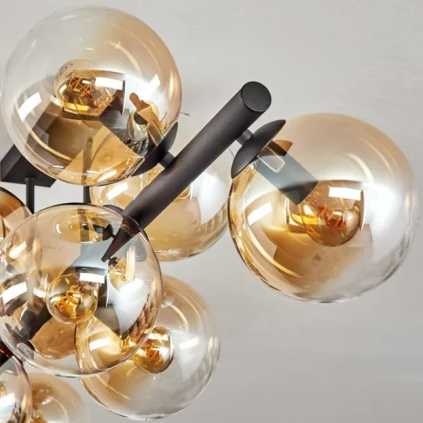 hofstein Gastor Plafonnier, Boule lumineuse Ambre, Clair, 10 lumières* Lampes En Verre