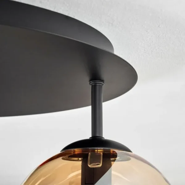 hofstein Gastor Plafonnier, Boule lumineuse 45 cm Ambre, Clair, 5 lumières* Lampes En Verre