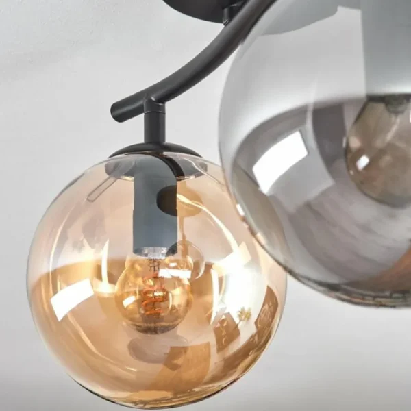 hofstein Gastor Plafonnier, Boule lumineuse Ambre, Fumé, 2 lumières* Lampes Modernes