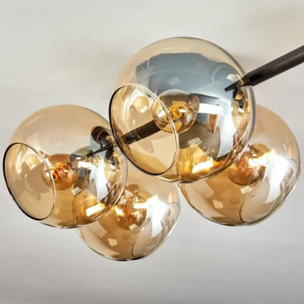hofstein Gastor Plafonnier, Boule lumineuse Ambre, 5 lumières* Lampes En Verre