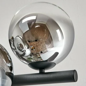 hofstein Gastor Plafonnier, Boule lumineuse Chrome, Clair, Fumé, 8 lumières* Lampes Modernes