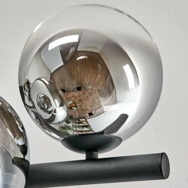 hofstein Gastor Plafonnier, Boule lumineuse Chrome, Clair, Fumé, 8 lumières* Lampes Modernes