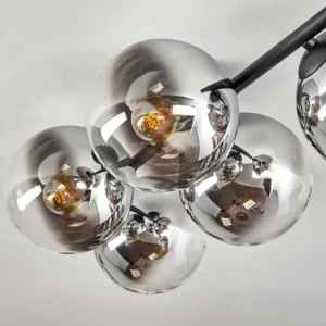 hofstein Gastor Plafonnier, Boule lumineuse Chrome, Clair, Fumé, 5 lumières* Lampes Modernes