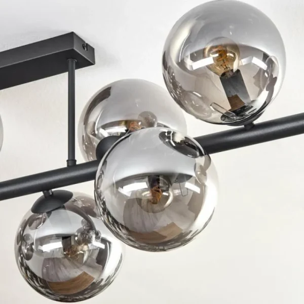 hofstein Gastor Plafonnier, Boule lumineuse Fumé, 10 lumières* Lampes Modernes