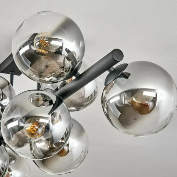 hofstein Gastor Plafonnier, Boule lumineuse Clair, Fumé, 10 lumières* Lampes Modernes