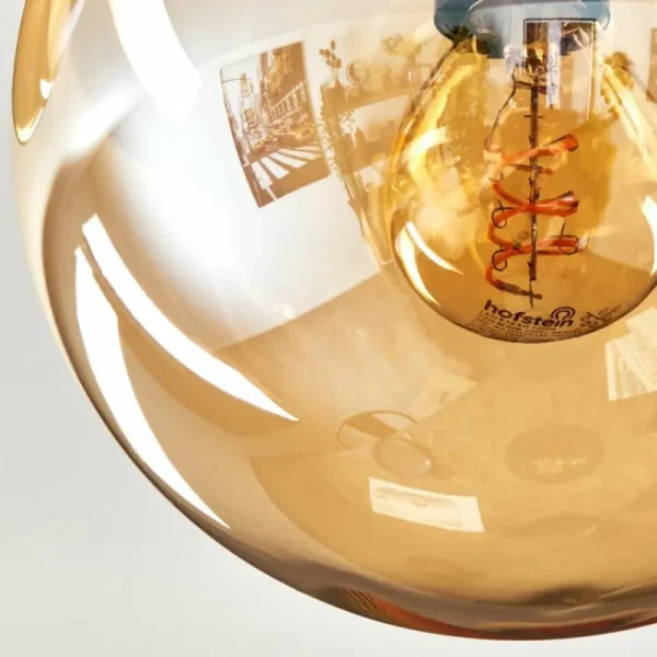 hofstein Gastor Plafonnier, Boule lumineuse Ambre, Fumé, 3 lumières* Lampes Modernes