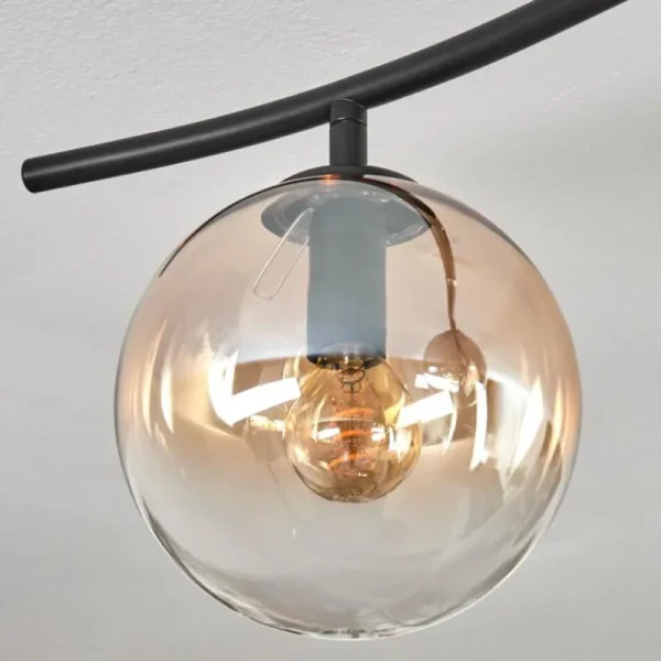 hofstein Gastor Plafonnier, Boule lumineuse Ambre, Clair, Fumé, 6 lumières* Lampes Modernes