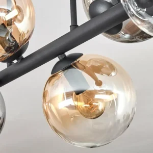 hofstein Gastor Plafonnier, Boule lumineuse Ambre, Clair, Fumé, 6 lumières* Lampes Modernes