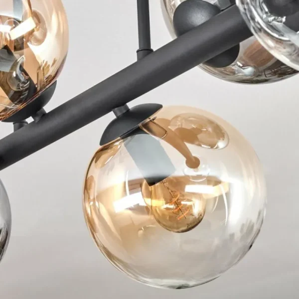 hofstein Gastor Plafonnier, Boule lumineuse Ambre, Clair, Fumé, 6 lumières* Lampes Modernes