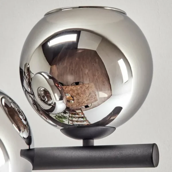 hofstein Gastor Plafonnier, Boule lumineuse Chrome, Fumé, 8 lumières* Lampes Modernes