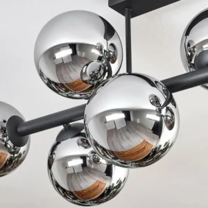 hofstein Gastor Plafonnier, Boule lumineuse Chrome, Fumé, 8 lumières* Lampes Modernes