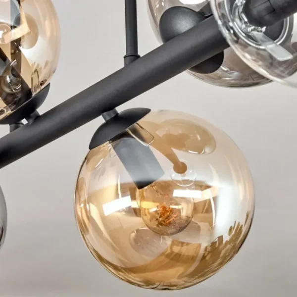hofstein Gastor Plafonnier, Boule lumineuse Ambre, Clair, Fumé, 6 lumières* Lampes Modernes