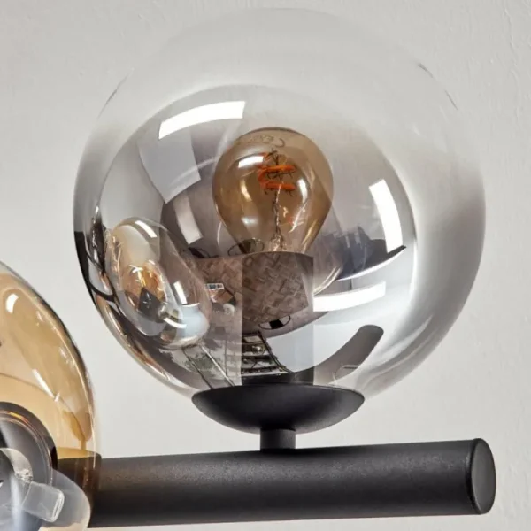 hofstein Gastor Plafonnier, Boule lumineuse Ambre, Clair, Fumé, 8 lumières* Lampes Modernes