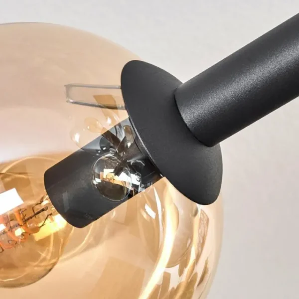 hofstein Gastor Plafonnier, Boule lumineuse Ambre, Clair, Fumé, 8 lumières* Lampes Modernes