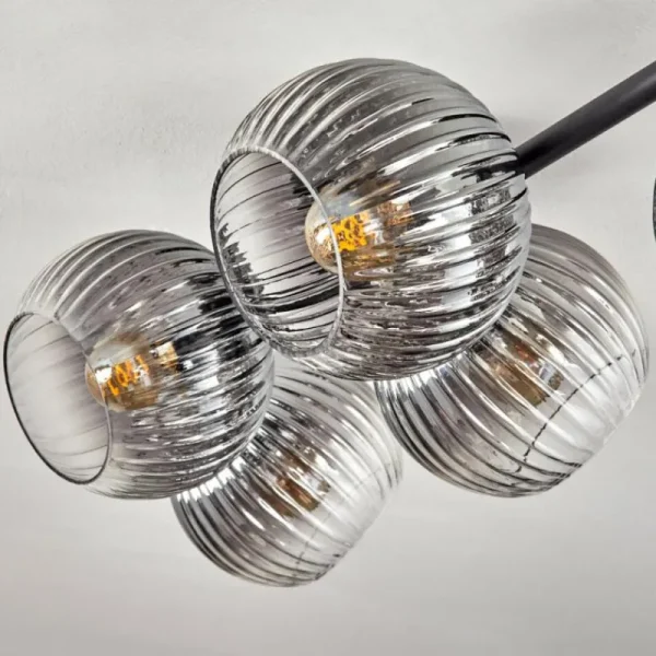 hofstein Gastor Plafonnier, Boule lumineuse Clair, Fumé, 5 lumières* Lampes Modernes