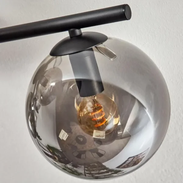 hofstein Gastor Plafonnier, Boule lumineuse Chrome, Fumé, 4 lumières* Lampes Modernes