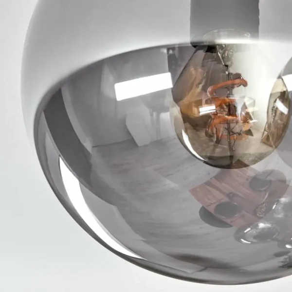 hofstein Gastor Plafonnier, Boule lumineuse Ambre, Fumé, 9 lumières* Lampes Modernes