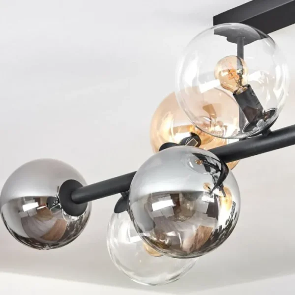 hofstein Gastor Plafonnier, Boule lumineuse Ambre, Clair, Fumé, 10 lumières* Lampes Modernes