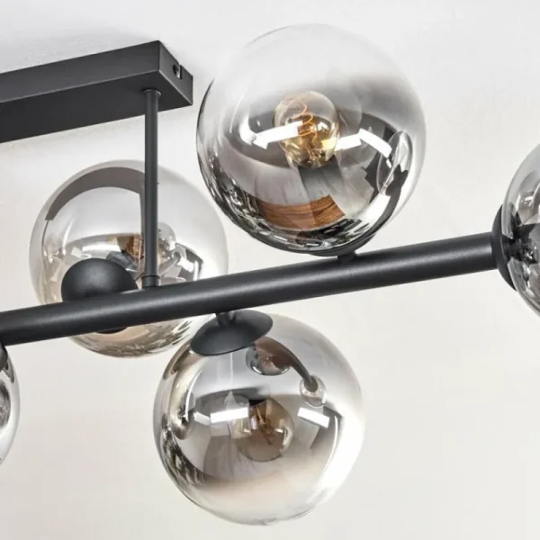 hofstein Gastor Plafonnier, Boule lumineuse Clair, Fumé, 8 lumières* Lampes Modernes