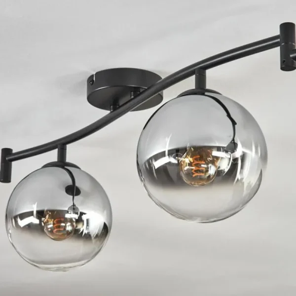 hofstein Gastor Plafonnier, Boule lumineuse Chrome, Clair, Fumé, 6 lumières* Lampes Modernes