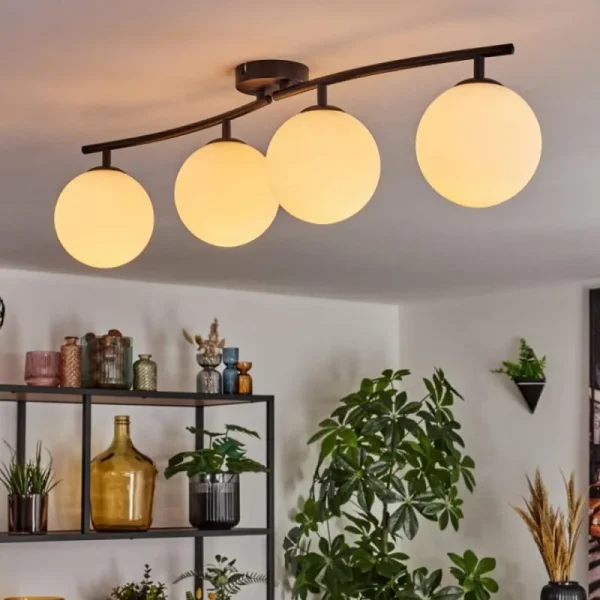 hofstein Gastor Plafonnier, Boule lumineuse Blanc, 4 lumières* Lampes En Verre