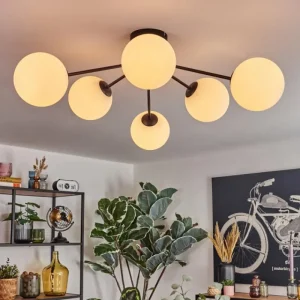hofstein Gastor Plafonnier, Boule lumineuse Blanc, 6 lumières* Lampes En Verre